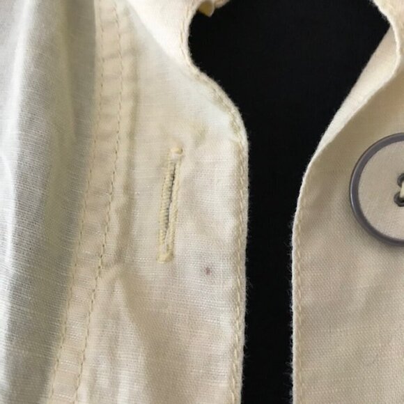 Chicos Women's Blazer/Jacket Pale Yellow Linen Lightweight Big Button Size Small - Picture 5 of 11